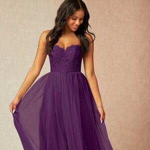 Azazie Roni Bridesmaid Dress – Color: Grape – Size A4